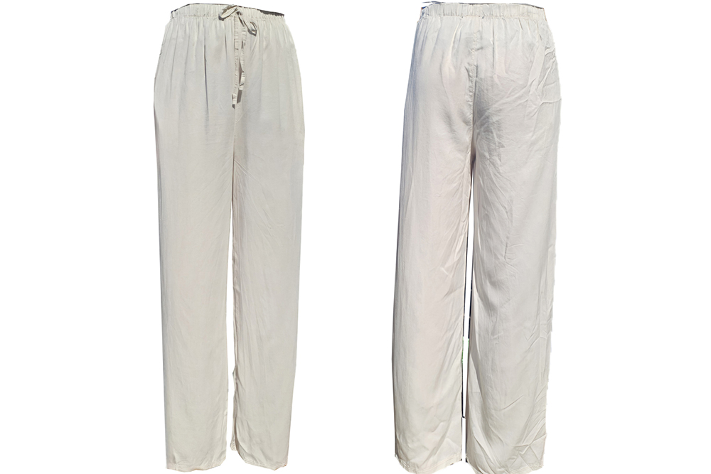 12425 Beige Lyocell Tencel trousers
